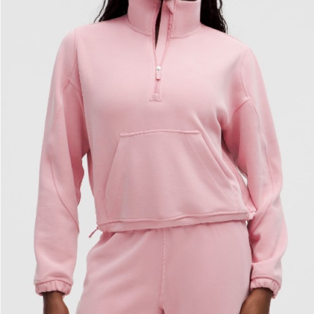 Pink Quarter-Zip Sweatshirt